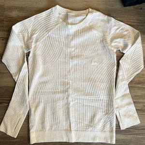 Lululemon women textured long sleeve shirt | white
